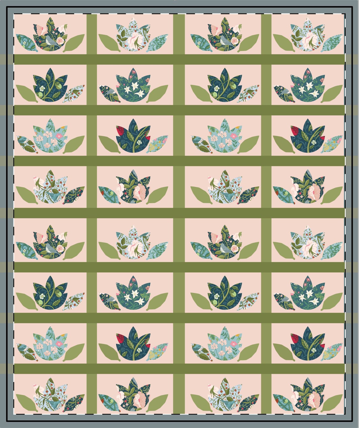 Botanical Bloom Quilted Throw Blanket