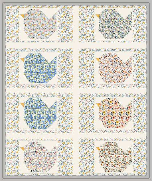Patchwork Songbird Quilted Throw Blanket
