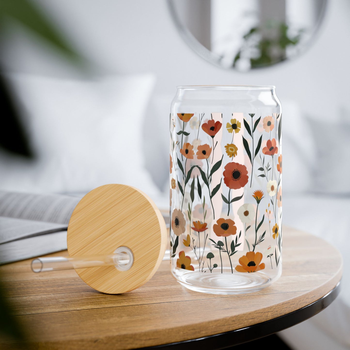 Autumn Bloom Glass Tumbler