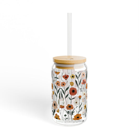 Autumn Bloom Glass Tumbler