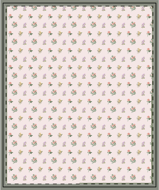 Wildflower Sprig Quilted Throw Blanket