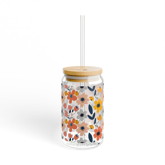 Rustic Blossom Glass Tumbler