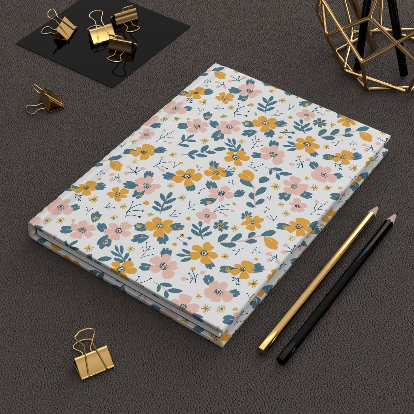 Golden Petals Hardcover Journal