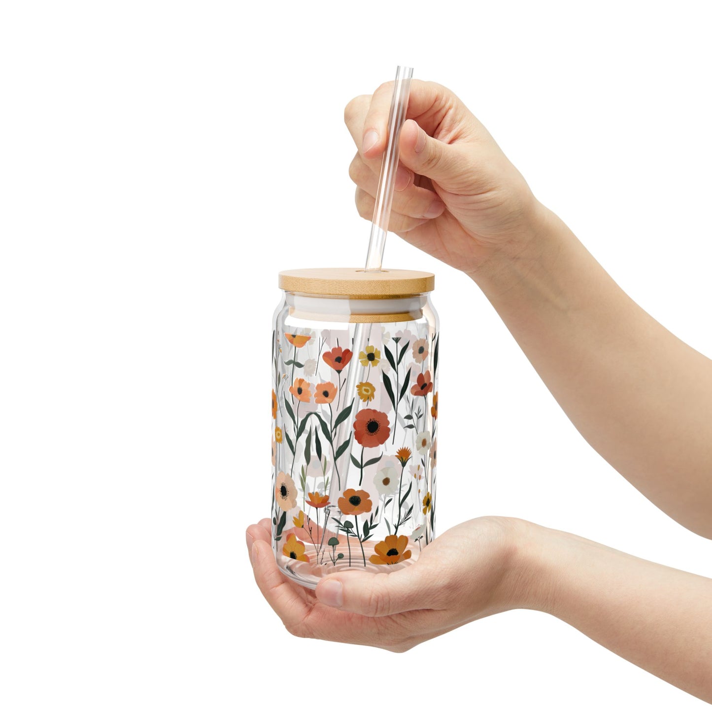 Autumn Bloom Glass Tumbler