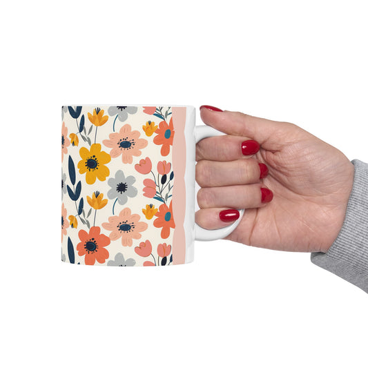 Rustic Blossom Ceramic Mug