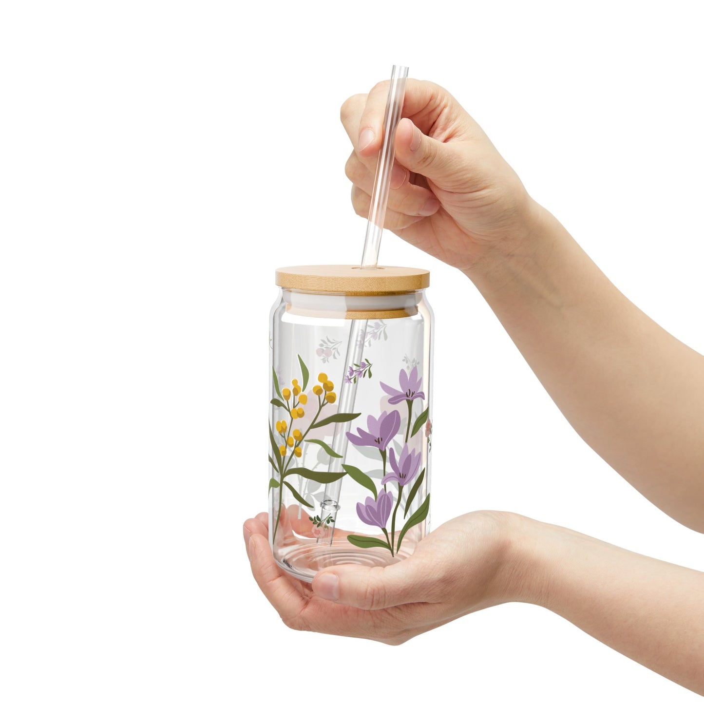 Botanical Bliss Glass Tumbler